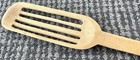 Large Vintage Primitive Hand Carved Wooden Slotted Spoon Spurtle Or Spatula 20   