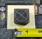 Antique Vtg Flower Wheel Geometric Letterpress Print Type Ornament Cut Block
