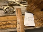 1223    antique Vtg 1960s Gold Floral Lace Edge Trim 2-1 4    X 4-3 4yd Groovy