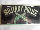 Military Police 3d Embossed Aluminum Car Tag - New Salesman Sample