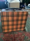 Vintage 1960s Aladdin Brand Metal Retro Red Plaid Lunch Box W  Thermos Usa