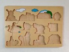 Vintage Wooden Peg Puzzle - Farm Animals 12 Pieces