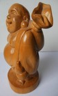 Chinese Carved Wood Laughing Buddha Sculpture 3 75    Figure