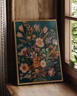 Vintage Floral Framed Wall Art  Aesthetic 12x16 Botanical Flower Canvas Print   