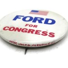 Vintage Gerald Ford For Congress Pinback Button Political Campaign Pin Usa Flag