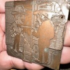 Printing Block   2 Men Inspecting Lumber   Needs Wood Block   Copper Face