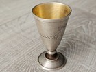 Vintage 910 Silver Shot Glass Gilt Interior Russian Soviet Vodka Cup 34 1g