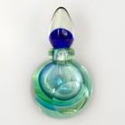 Authentic Murano Sommerso Mcm Blue Green Art Glass Perfume Bottle Repaired Read