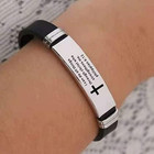 Inspirational Quote Cross Bracelets Faith Christian Bible Verse Silicone Id