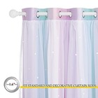  Blackout Curtains - Nursery Stars 52 w X 90 l  pack Of 2  Purple   Blue   Pink