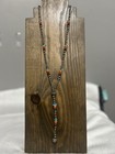 Multi Spiny And Turquoise Lariat Sterling Silver Pearls