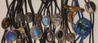 Vintage Lot Of 15 Metal Bolo Ties  Nice Designs  Bull  Steer  Cross  Stones