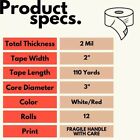 12 Rolls 2 Inch Fragile Marking Packing Tape Shipping 2 Mil 330 Feet 110 Yards