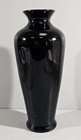 Vintage Czech Art Glass Black Amethyst Tapered Vase 8 5  Tall