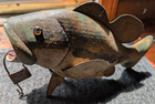 Raf Robert Allen Francis Set Of 2 Hand Carved And Painted Fish Adirondacks 1950 