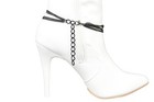 Women Boot Bracelet Black Metal Chain Gunmetal Anklet Shoe Tassel Ring Hot Charm