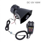 12v Car Alarm Loud Speaker Emergency Microphone System 7 Sound Siren Horn 100w