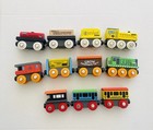 Lot Of 11 Orbrium Wooden Train Cars Brio Thomas Compatible