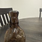 Vtghand Blown Virgin Of Guadalupe Madonna Mary Holy Water   Amber Figural Bottle