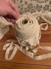 Mega Lot Bolt Vintage Ivory Double Scallop Stretch Lace Trim 100  Yards  75 In W