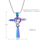 Heart Cremation Jewelry Cross Urn Necklace For Ashes Urn Pendant Memorial Holder