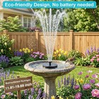 Solar Fountain Pump For Bird Bath Garden Pond Outdoor Water Feature Amztime