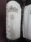 Fairtex Sp6 Wht blk Neo leather Shin Pads Guards Foot  M Muay Thai Boxing Mma