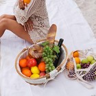 Uoering Large Wicker Picnic Basket With Handles handle Sturdy Woven Body With Re