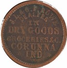 1863 Civil War Token Store Card Indiana In-190-d  1168 Vg Uncertified  621