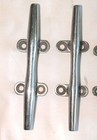  6  Vintage Plated Brass   Galvanized Steel Boat Deck Or Dock Cleats 5 5    6    