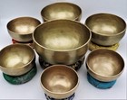 8-12 chakra Tuned  Handmade Seven Chakra Singing Bowls For Yoga   Meditations