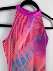 Gk Elite Adult Small Pink Simone Biles High Neck Sleeveless Leotard Gymnastics