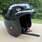Gjh Open Face Motorcycle Helmet Xxl Black Dot Approved Cafe Racer Bobber