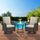 3x Outdoor Swivel Rocker Chair Set Cushion Swivel Glider Rocker Backyard Balcony