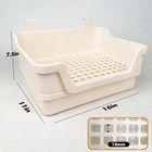 Large Rabbit Litter Box W plastic Grid   Dump Tray-bunny Litter Pan Small Ani   