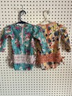 Two 12 18 Month Girls Ruffle Butts Long Sleeve One Piece Rash Guard Swimsuits