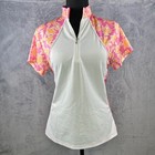 Bermuda Sands Golf Polo Upf 50  Uv Protection Floral Print Athletic Top S  Nwt