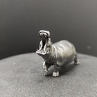 Solid Black Brass Hippo Statue Animal Artwork Collection Hippopotamus Decor