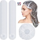 300pcs Disposable One-off Hotel Home Shower Bathing Clear Hair Elastic Caps Hats