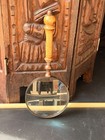 Vintage Turned Wood Handle Brass Finish Magnifying Glass 4  Lens 9 5  Desk Decor