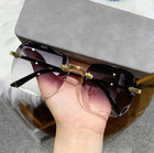 3pcs Rimless Square Sunglasses Uv400 Fashion Shades Set Unisex - New