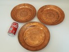 Vintage Hand Tooled Copper Plate Set Of 3 Middle Eastern Persian 10 5 8 