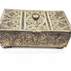 Antique Silver Filigree Casket Box 586g Ottoman Turkey Or Indian Cuttack Vermeil