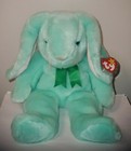 Ty Beanie Buddy Hippity The Green Bunny  14 Inch  Mwmts Plush Stuffed Animal Toy