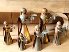 6 Vintage Mcm Mid Century Modern Copper Brass Angel Candle Holder Christmas  4