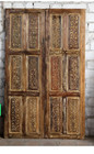 Vintage Carved Door Wooden Sliding Barn Door Farmhouse Statement Door 96