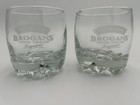 2 Brogan   s Irish Cream Liqueur Whiskey Rocks Etched Glasses B1