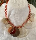 Vintage Mid Century Lucite Bubble Charm Dangles On 14    Lucite Chain Choker