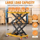 Hydraulic Lift Table Cart  330 Lbs Capacity 50  Manual Double Scissor Lift Table