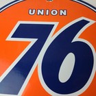 Vintage Union 76 Gasoline Sign - Porcelain Gas Motor Oil Service Pump Sign
